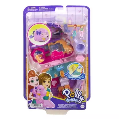 Polly Pocket Coffret Toilettage Caniche avec 2 figurines et 12 accessoires