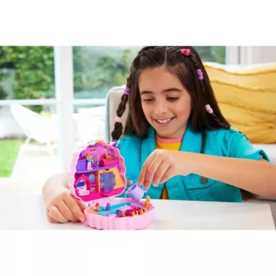 Polly Pocket Coffret Toilettage Caniche avec 2 figurines et 12 accessoires