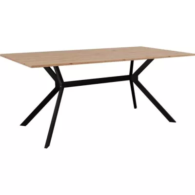 Table à manger ONEX - Chêne artisan et noir - 180 x 90 x 75 cm