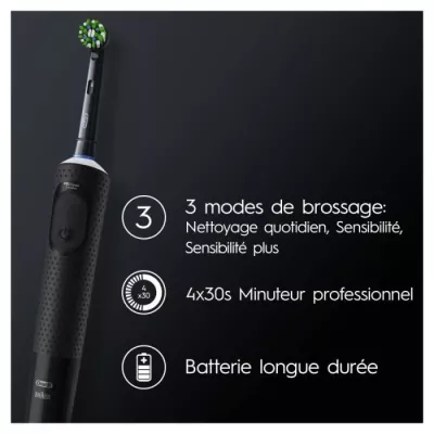 Brosse à Dents Électrique Noire Oral-B Vitality Pro - Performances exceptionnelles