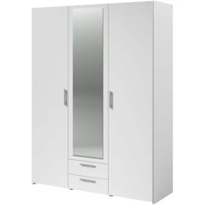 Armoire VARIA blanche - 3 portes + miroir - L 150 x H 200 cm