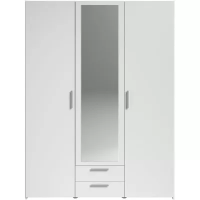 Armoire VARIA blanche - 3 portes + miroir - L 150 x H 200 cm