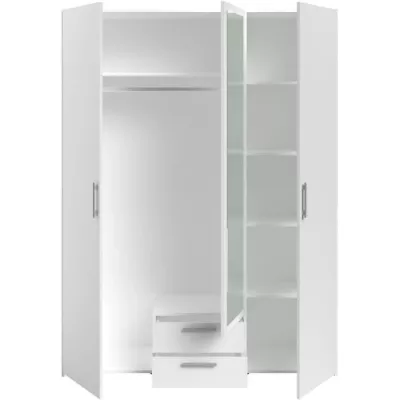 Armoire VARIA blanche - 3 portes + miroir - L 150 x H 200 cm