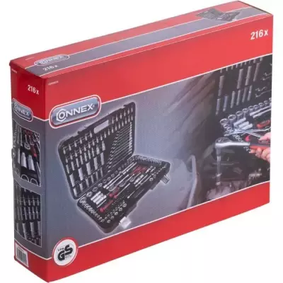 Coffret à douilles CONNEX - 216 pièces - Garantie 2 ans