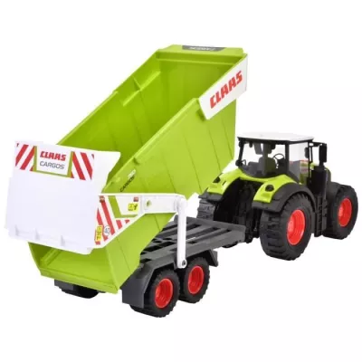 Dickie - Tracteur Claas + remorque 65cm - Son et lumiere - Benne basculante - Dès 3 ans