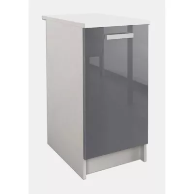 Caisson bas de cuisine L 40 cm - Gris brillant, fabriqué en France