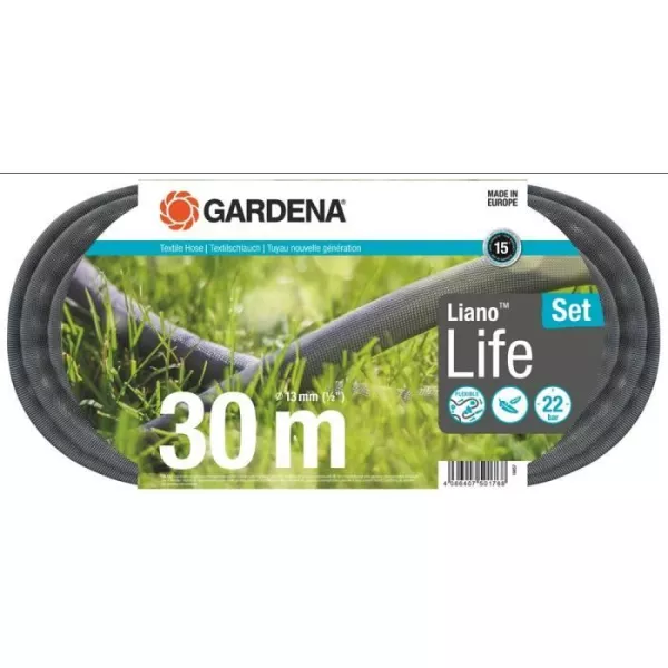 Kit tuyau Liano™Life 30m - GARDENA - Résistance a la pression : 22 bar - Longueur : 30 m Ø int. 13 mm