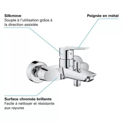 Efficient GROHE Start Bath/Shower Mixer - Chrome Finish