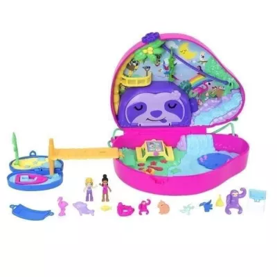 Polly Pocket-La Famille des Laisseux-Coffret 2 in 1, toy travel HRD40