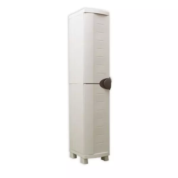 SPACESAVER 35 PLASTIKEN Armoire haute 1 Porte avec étageres - l 35 x p 45 x h 184 cm - Gamme Space SAVER - Intérieur et Extér