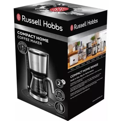 RUSSELL HOBBS 24210-56 Cafetiere Filtre 625ml Compact Home, Café Rapide en 7mn, Cuillere Dosette, Maintien au Chaud - Inox Bros