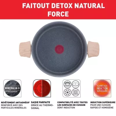 Cocotte / faitout / marmite Tefal FAITOUT DETOX 24 CM, PANIER VAPEUR INDUCTION G2669002