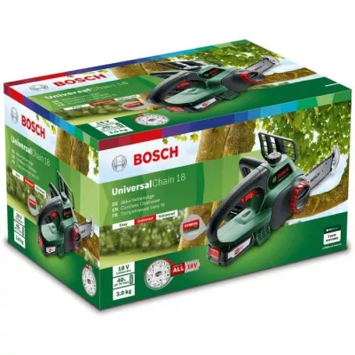 BOSCH Tronçonneuse sans fil - UniversalChain 18 (LIvré avec : 1 batterie 18V 2,5Ah)