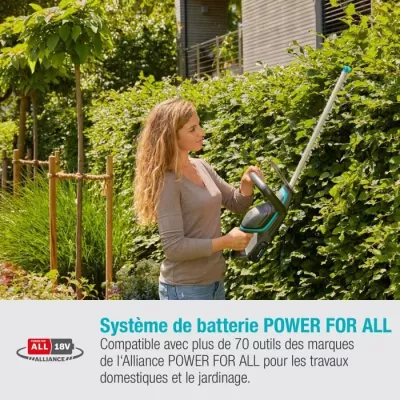 Taille-haies a batterie GARDENA - ComfortCut 60/18V - 18V - 60 cm (Livré avec batterie Li-ion 2,5Ah + chargeur)