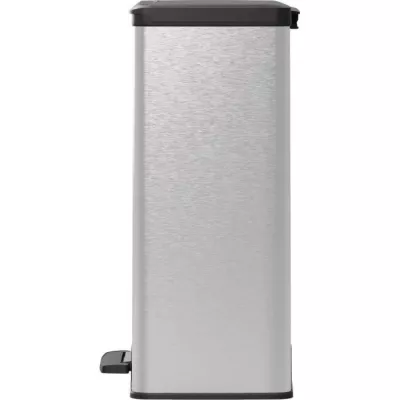 Poubelle Rectangle - DECO BIN - CURVER - 65L - Design moderne - 49 x 29 x 61 cm - Gris métallisé