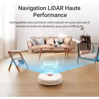 Dreame D10 Plus - Robot Aspirateur Laveur avec Vidange Automatique Poussiere - Stock jusqu'a 90 Jours de Poussiere- Navigation L