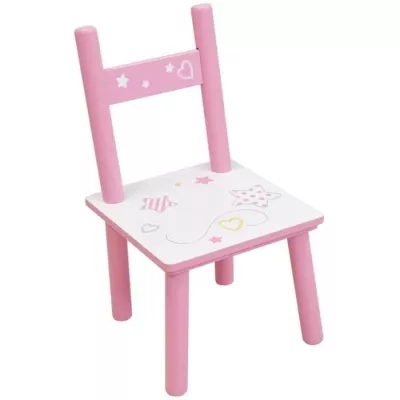 FUN HOUSE - Unicorn table h 41.5 cm x W 61 cm x D 42 cm with chair h 49.5 cm x W 31 cm x D 31.5 cm for children