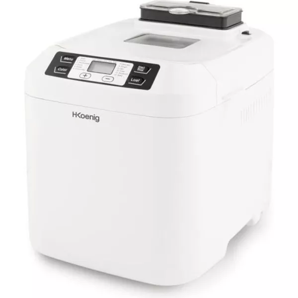 H.KoeNIG BAKE340 - Bread machine with seeds - 12 programs - 3 cooking levels - 550W - 2 sizes: 650 or 800g - LC screen