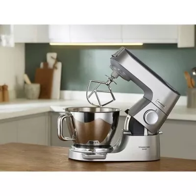 KENWOOD KVC85.124.SI - Robot pâtissier Titanium Chef Baker - 2 bols en inox 3,5L et 5L - Balance intégrée 6kg - Blender 1,8L