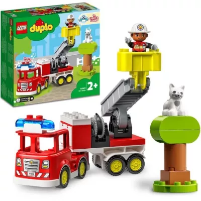 LEGO 10969 DUPLO Town Fire Truck, Educational Toy, Figurines, Save Animals, Educational Game, Children's Gift Of 2