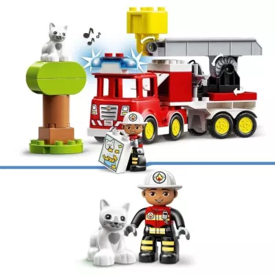 LEGO 10969 DUPLO Town Fire Truck, Educational Toy, Figurines, Save Animals, Educational Game, Children's Gift Of 2