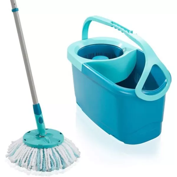 Set balai serpillere seau essoreur Clean Twist Disc Mop Ergo 52101 Leifheit, tete serpilliere a franges, nettoyeur sol sans effo