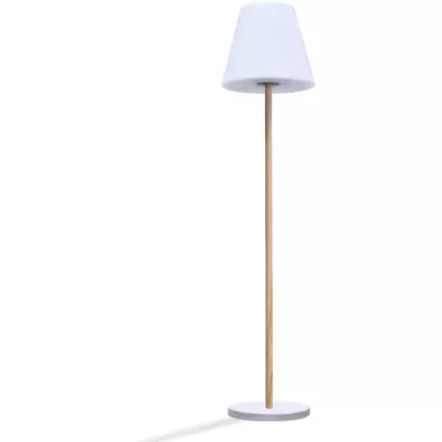 Lampadaire solaire et rechargeable - LUMISKY - STANDY WOOD SOLAR - H150 cm - LED blanc chaud dimmable