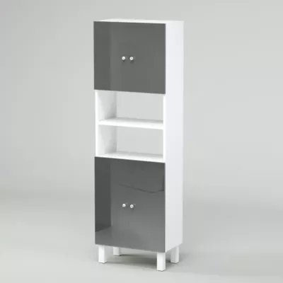 CORAIL Armoire de salle de bain L 60 cm - Gris laqué