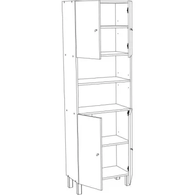 CORAIL Armoire de salle de bain L 60 cm - Gris laqué