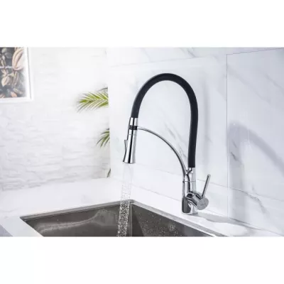 Kitchen faucet - Mechanical mixer - 360° Rotary - OCEANIC - With shower - Silicone