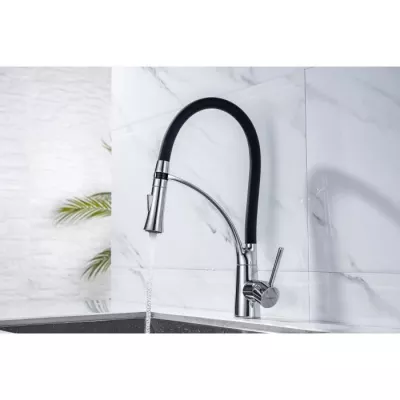 Kitchen faucet - Mechanical mixer - 360° Rotary - OCEANIC - With shower - Silicone