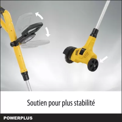 Powerplus Désherbeur Téléscopique Électrique POWXG6650 - Extracteur de Mauvaises Herbes, 400 W, avec Brosse en Nylon et en A