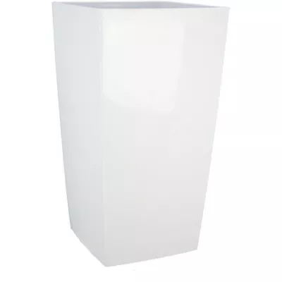 Bac a fleurs carré RIVIERA NUANCE - Plastique - L29xP29xH52 cm - Blanc