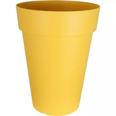 Bac a fleurs RIVIERA SOLEILLA - Plastique - Hauteur 53 cm - Jaune