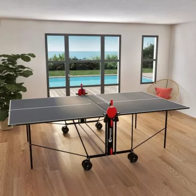 SPONETA - Table Tennis de table - Table Ping Pong Compacte - Usage Intérieur - Gris et noir