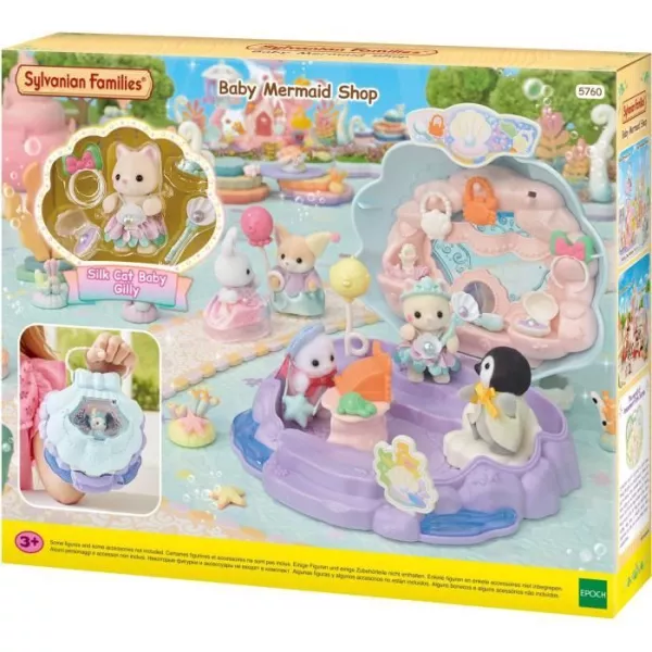 Coffret Boutique - SYLVANIAN FAMILIES - Boutique des Sirenes - Accessoires et Poignée Intégrée