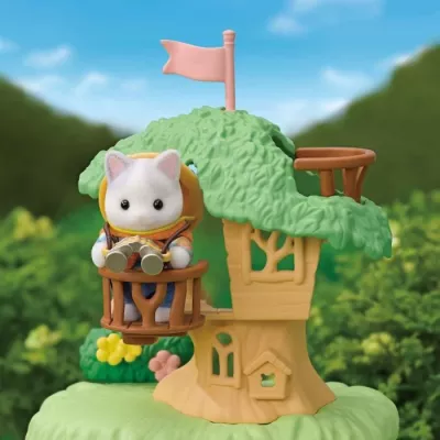 Figurines Articulées - SYLVANIAN FAMILIES - Fils et Bébé Chat Latté - Aventure en Foret Secrete