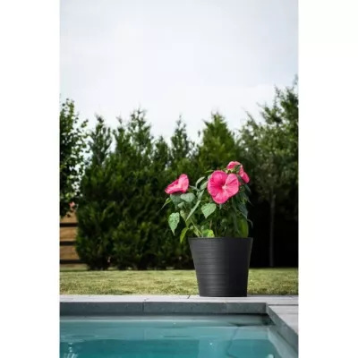 Pot de fleurs - GARDEN ID - Green Care Sense Noir-Anthracite - 40 x 34 cm - Garantie de 10 ans - 100% recyclé - Résistance UV