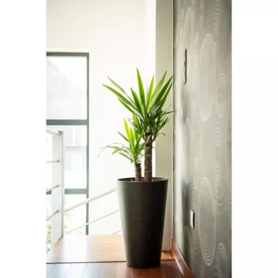 Pot de fleurs haut - GARDEN ID - Green Care Sense Haut Noir-Anthr. - 55 cm - Garanti 10 ans - 100% recyclé - Résistance UV et