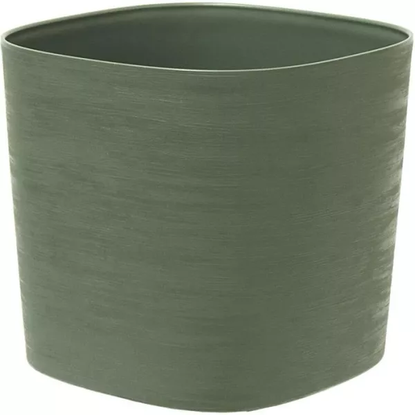 Pot avec réserve d'eau - GARDEN ID Respect - Vert-de-gris 20 x 20 cm - 100% déchets ménagers - 100% recyclable - Surface stru