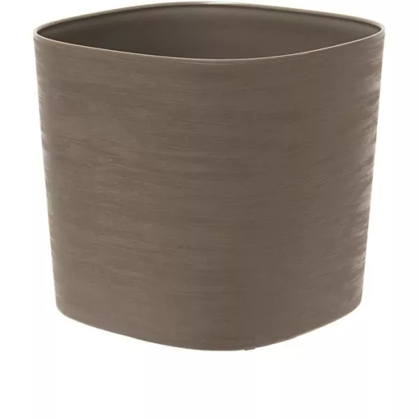 Pot avec réserve d'eau - GARDEN ID Respect - Taupe 25 x 25 cm - 100% déchets ménagers - 100% recyclable - Surface structurée