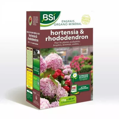 BSI - Hortensias/Rhododendron fertilizers - For All Hortensias / Rhododendrons - Long Action Duration - 4kg - Up to 40 m2