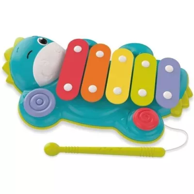 BabyClementoni - Xylodino - Xylophone - Musical Dinosaur Toy - 5 Colored Blades