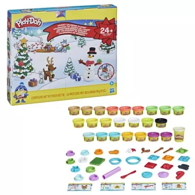 Calendrier de l'Avent PLAY-DOH - 24 surprises - 24 Pots de pâte - tapis d'activité pour enfants des 3 ans