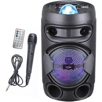 INOVALLEY KA02 BOWL- Enceinte lumineuse Bluetooth 400W - Fonction Karaoké - Boule kaléidoscope LED multicolore - Port USB, Mic