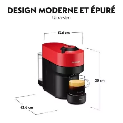 Machine a café KRUPS NESPRESSO VERTUO POP Rouge Cafetiere a capsules Espresso YY4888FD