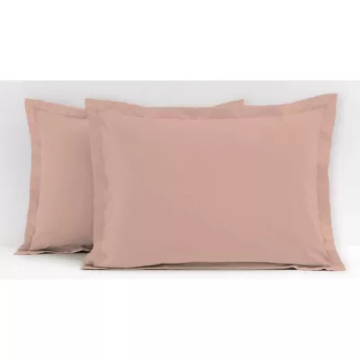 Lot de 2 taies d'oreiller - LOVELY HOME - LH71619 - 50 x 70 cm - Rose