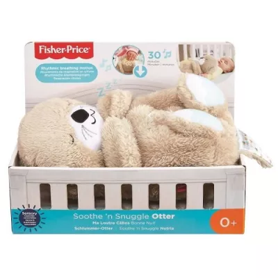 Fisher-Price - Ma Loutre Câlins Bonne Nuit - Peluche Veilleuse Bébé Musicale et Lumineuse - Jouet d'Eveil - Des la naissance