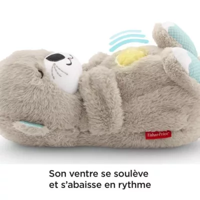 Fisher-Price - Ma Loutre Câlins Bonne Nuit - Peluche Veilleuse Bébé Musicale et Lumineuse - Jouet d'Eveil - Des la naissance