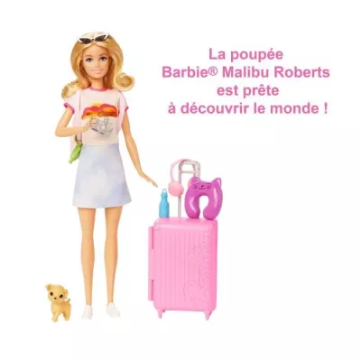 Barbie-Barbie en Voyage-Coffret avec chiot et accessoires HJY18